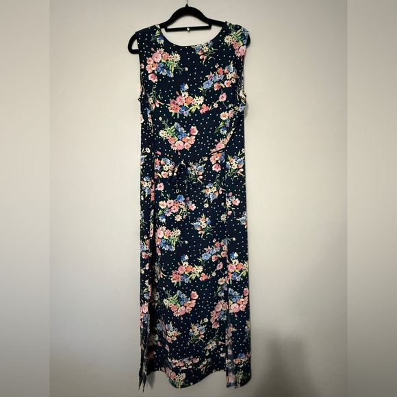 Sag Harbor Vintage Navy Floral Dress Size 14 PETITE - Picture 6 of 6